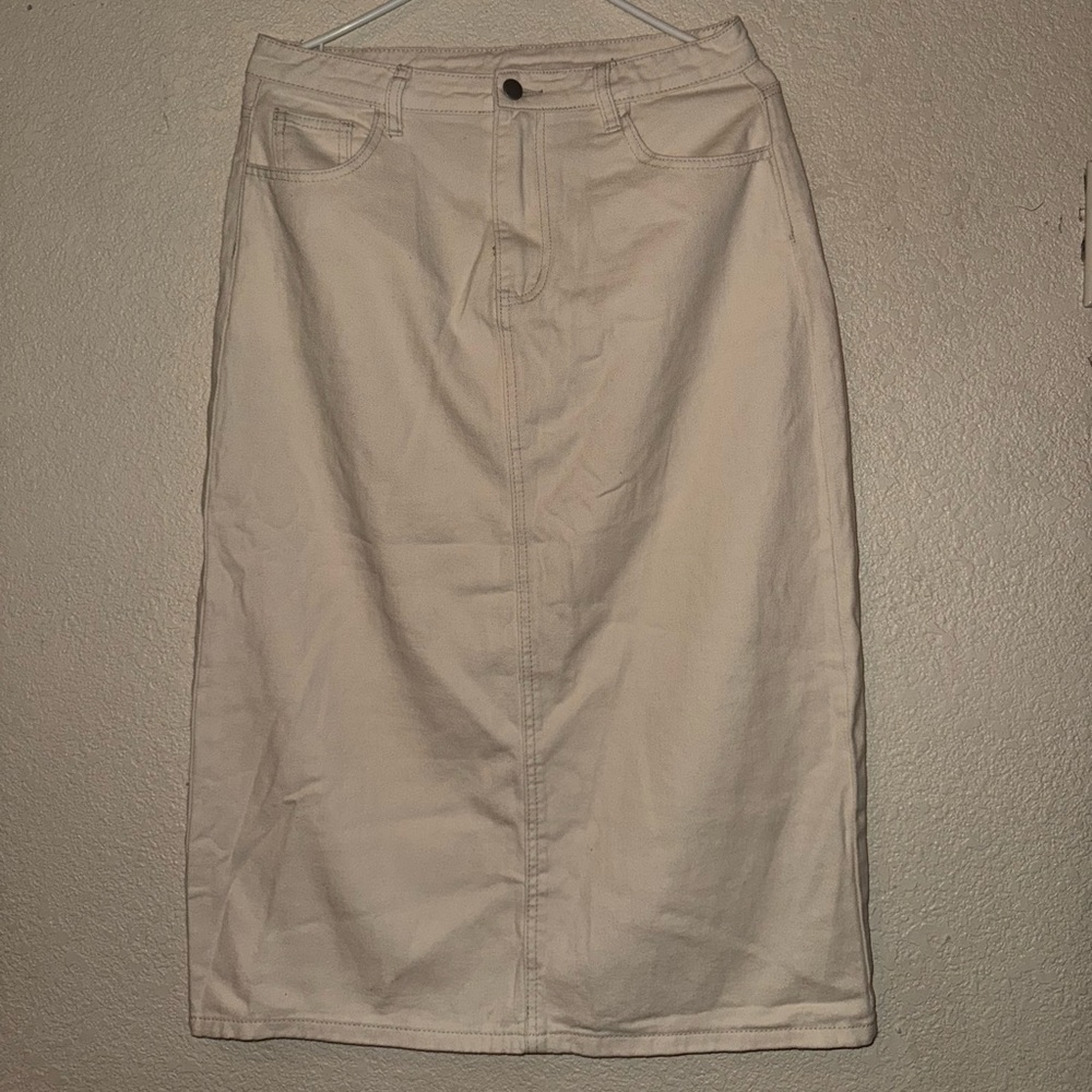 SHEIN Beige, light wash, dark wash and black denim skirts